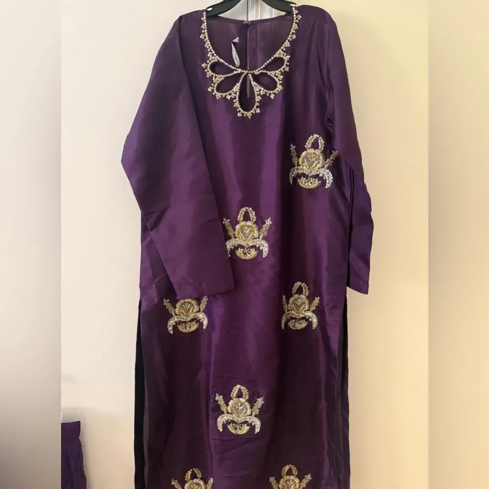 VANYA PAKISTANI DESIGNER AUTHENTIC 3 PIECE FORMAL DRESS WITH SLEEVES_7